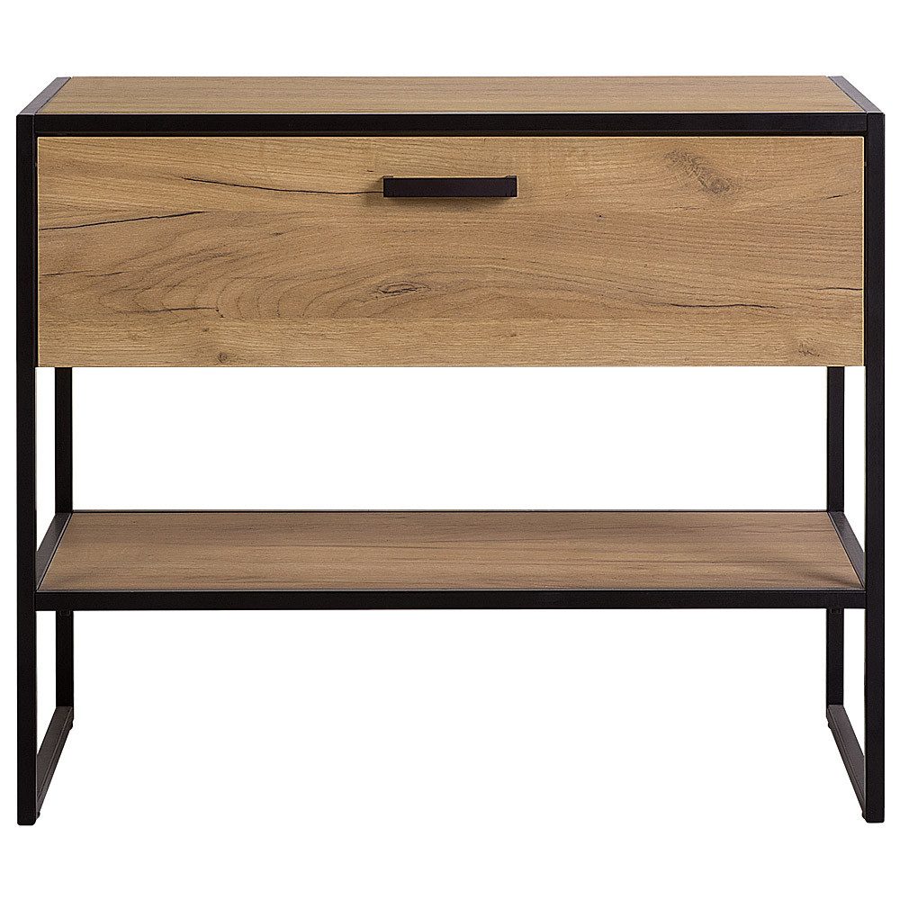 Lomadox Waschtisch MANHATTAN-56, Gold Craft Oak/schwarz 90/75/50cm