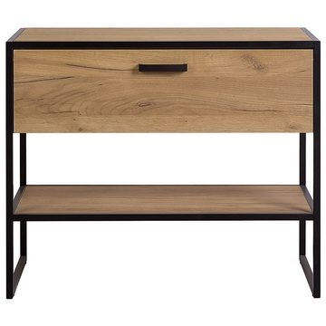 Lomadox Waschtisch MANHATTAN-56, Gold Craft Oak/schwarz 90/75/50cm