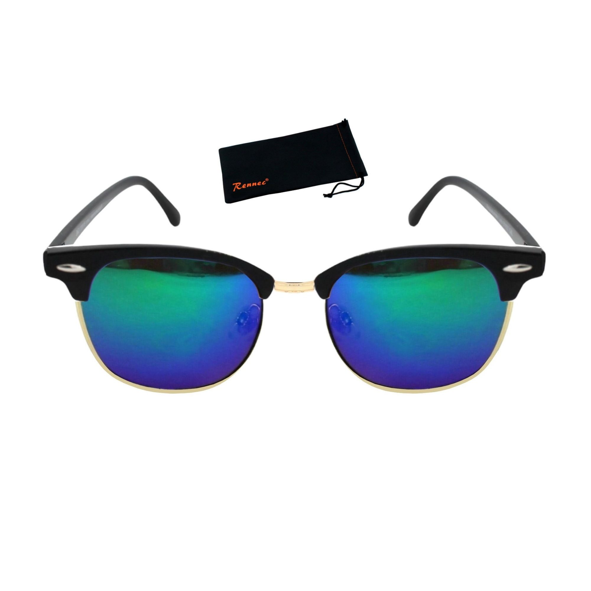 Sonnenbrille Polarisiert Herren Damen im Retro Browline Stil
