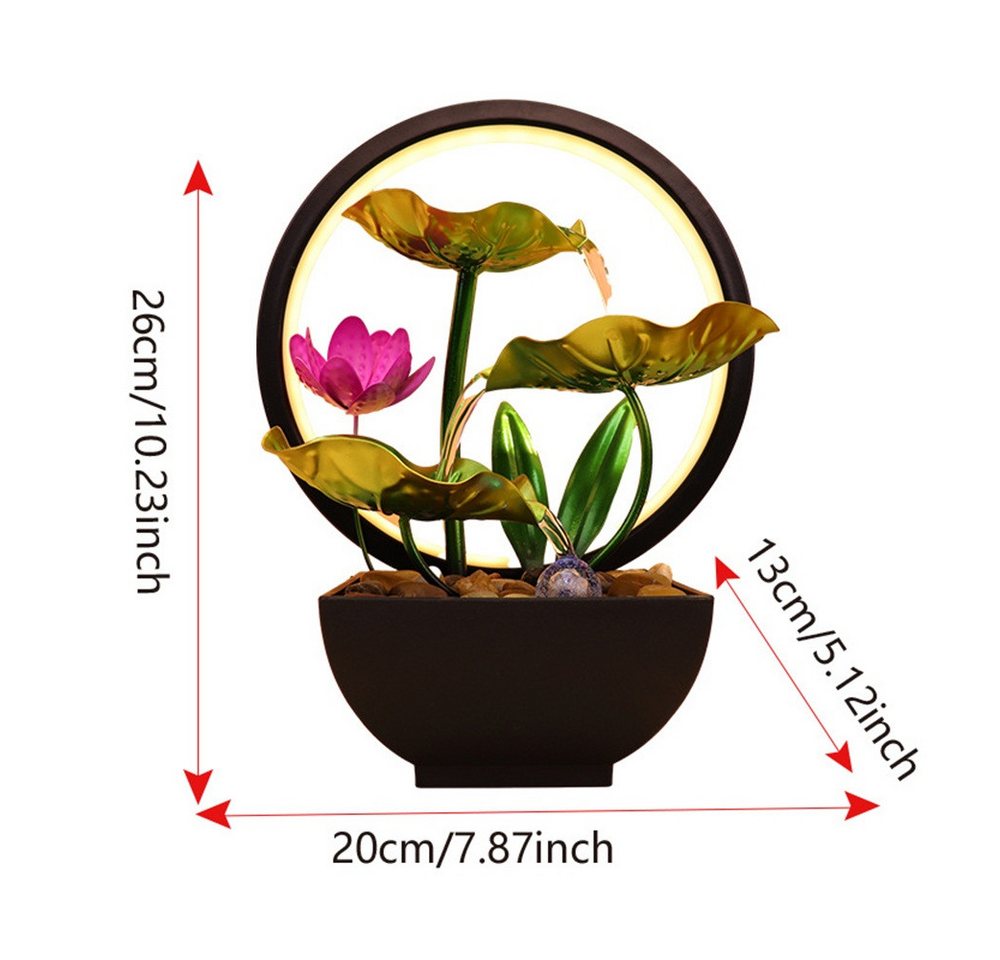 Thumbnail - RWEUOQ Gartenbrunnen Blume Wasser Brunnen, Frühling Indoor Wasserfall Brunnen, (Geeignet für Wohnzimmer, Büro, Heimdekor...