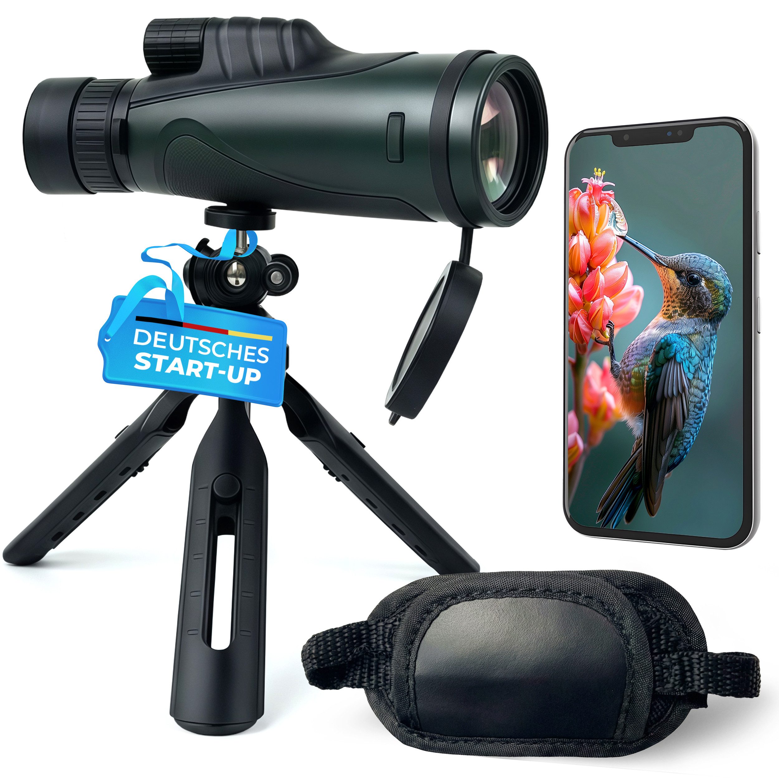 AlpinSpirit Zoom Monokular 10-30x50 mit Stativ & Handschlaufe [IPX4,FMC & BAK4] Monokular (HD Weitsicht Fernrohr,Monocular, wasserabweisend, für Jagd & Wandern)