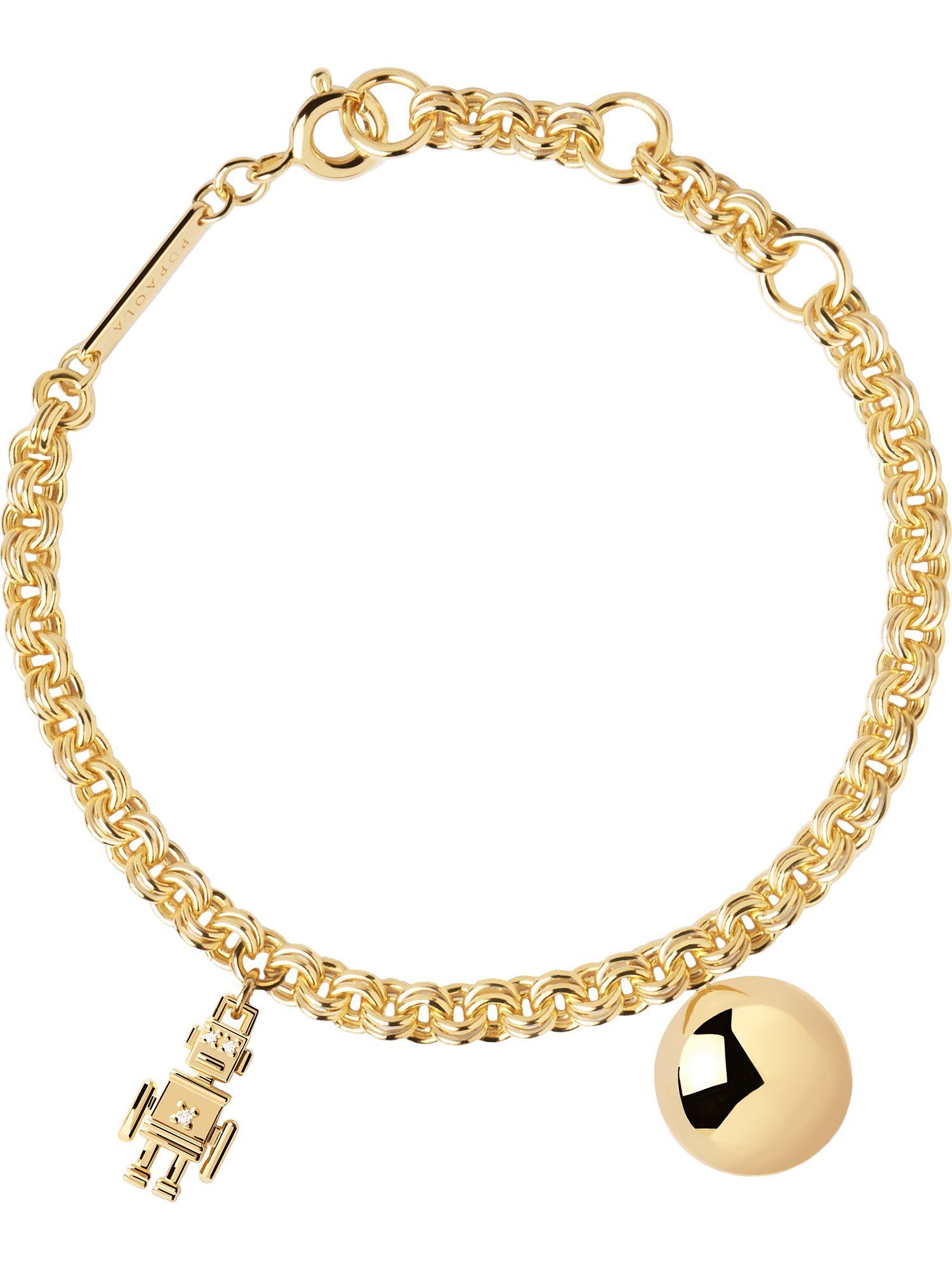 P D Trendig Silberarmband Silber gelbgold PdPaola Zirkonia, 925er Paola Damen-Armband