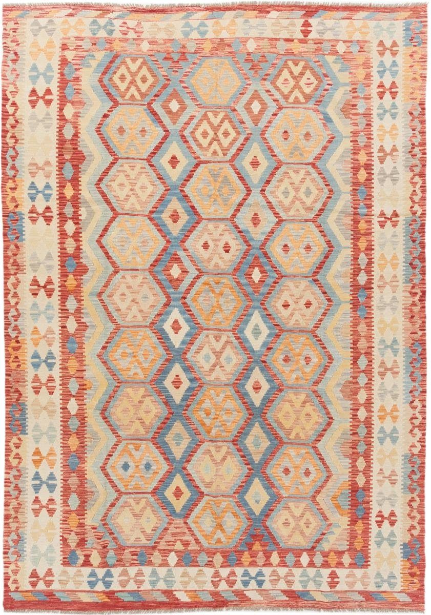 Orientteppich Kelim Afghan 211x295 Handgewebter Orientteppich, Nain Trading, rechteckig, Höhe: 3 mm