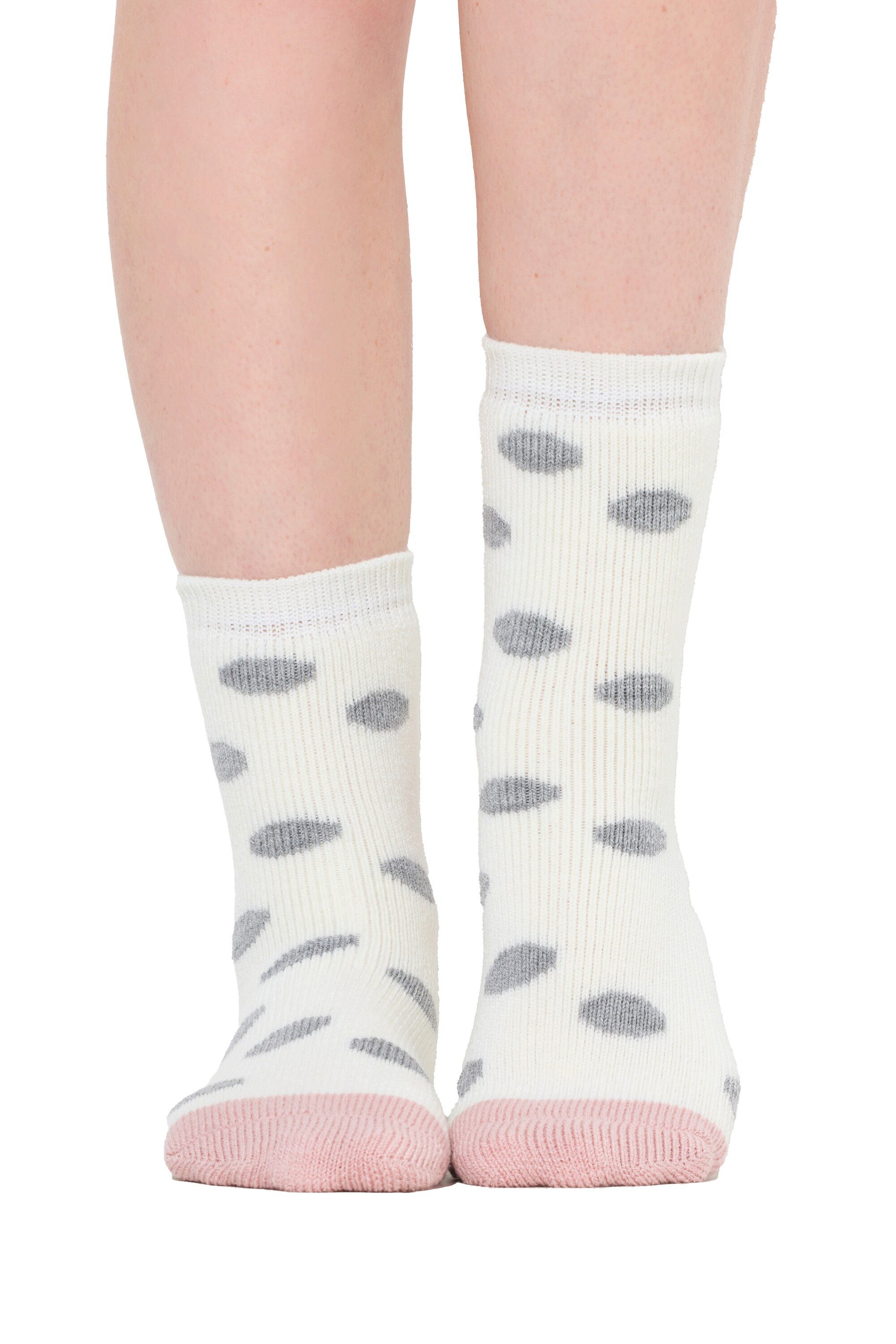 Ulla Popken Kuschelsocken Kuschelsocken 2er-Pack Punkte/Streifen flauschig