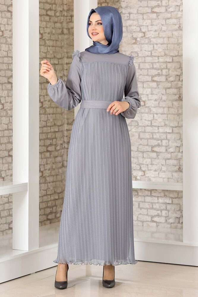 fashionshowcase Chiffonkleid Langärmliges Maxikleid für Damen – Modest Fash günstig online kaufen