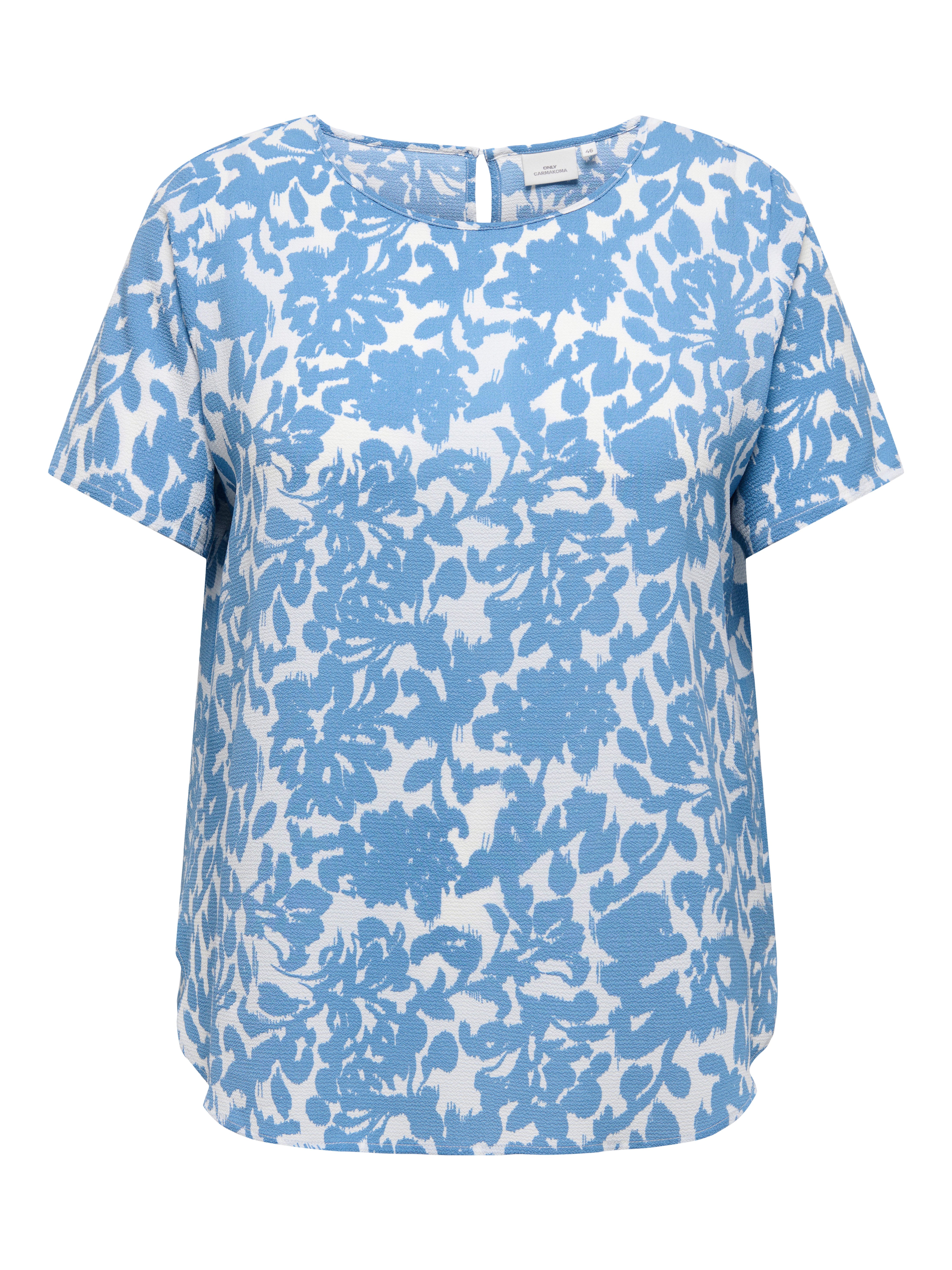 ONLY CARMAKOMA Shirtbluse CARVICA SS TOP WVN NOOS Materialmix, regular fit