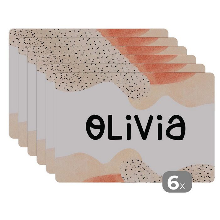 Platzset Olivia - Pastell - Mädchen MuchoWow (6-St) Platzset Platzdecken Platzmatte Tischmatten Schmutzabweisend
