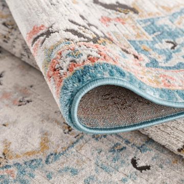 Teppich Novel 8627, Carpet City, rechteckig, Höhe: 11 mm, Vintage-Teppich mit Fransen, Used-Look, Multicolor