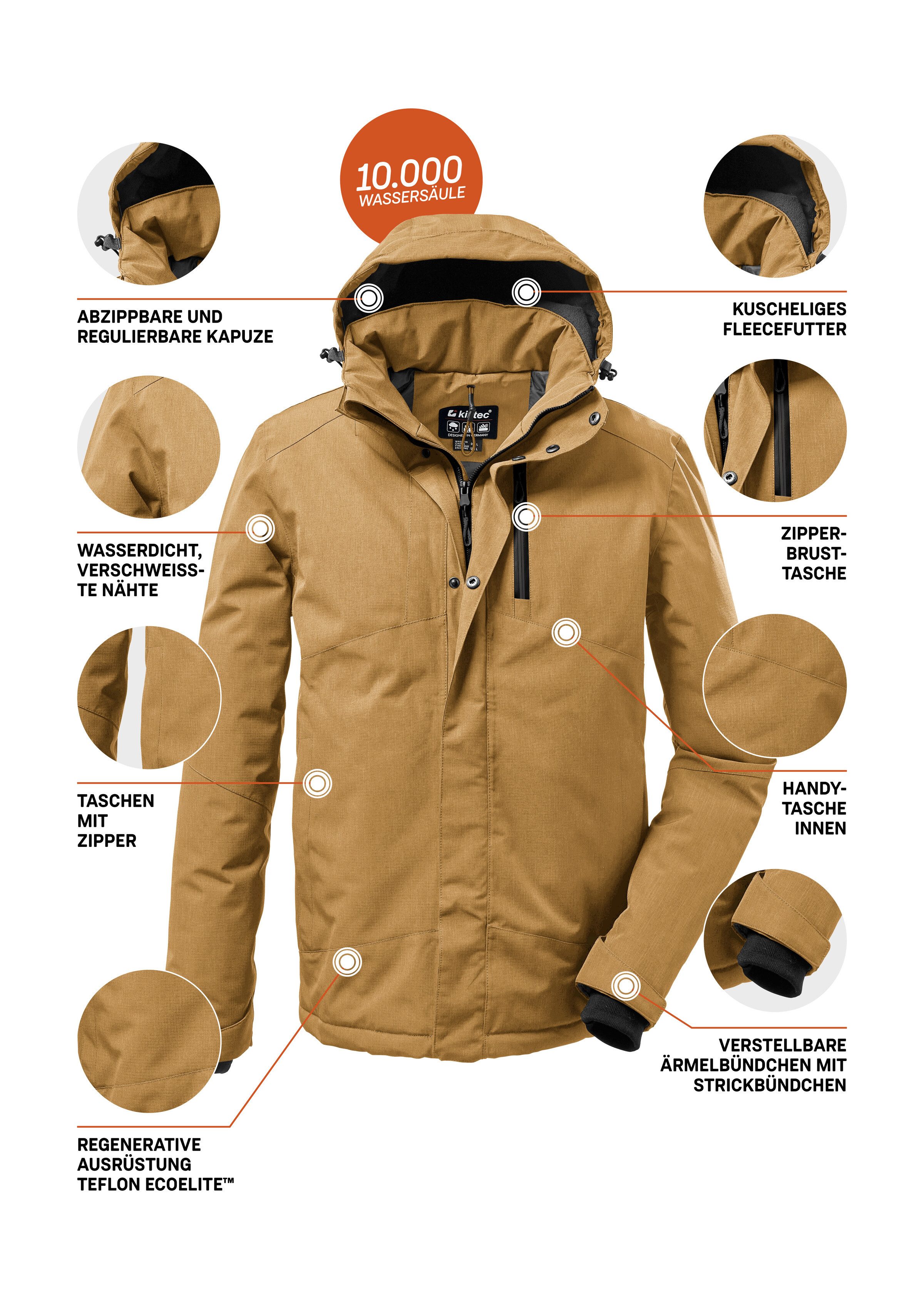 Killtec Outdoorjacke KOW 161 MN JCKT Wasser- und winddichte Funktionsjacke mit abnehmbarer Kapuze – Bild 5 von 5