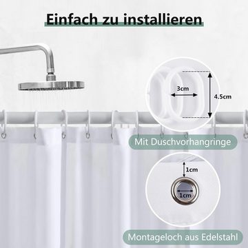 Fivejoy Duschvorhang 180*180cm Wasserdichter Schimmelresistenter Antibakterieller (Duschvorhänge Waschbar Schnell trocknend, 180 cm x 180 cm)