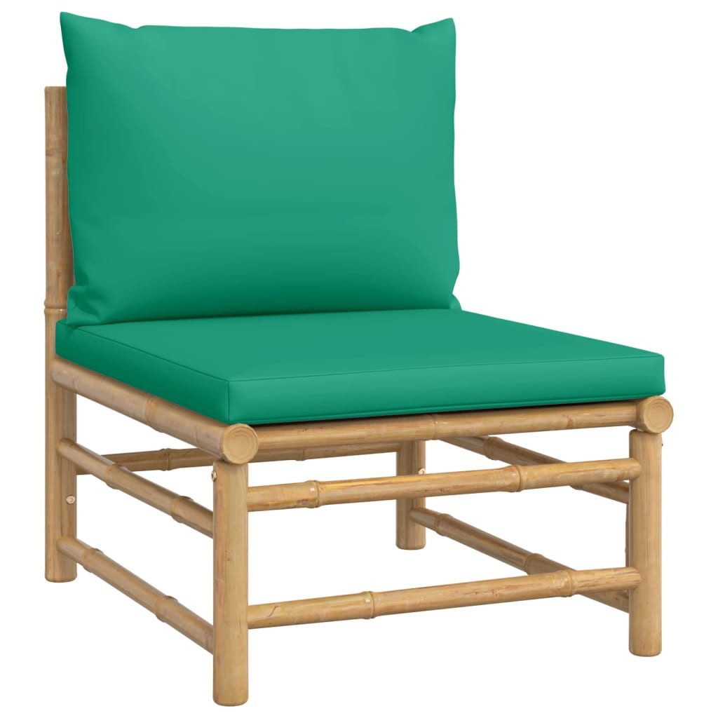 vidaXL Sofaelement Garten-Mittelsofa mit Grünen Kissen günstig online kaufen