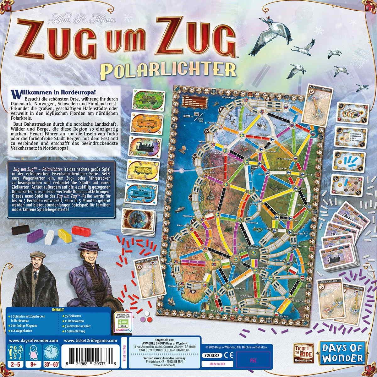 Days of Wonder Spiel Familienspiel Strategiespiel Zug um Zug Polarlichter DOWD0048