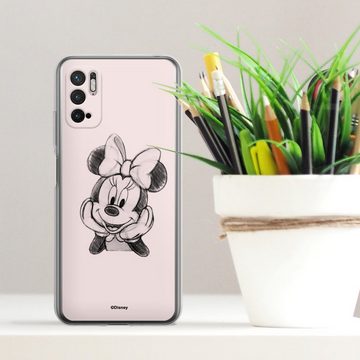 DeinDesign Handyhülle Minnie Mouse Offizielles Lizenzprodukt Disney Minnie Posing Sitting, Xiaomi Redmi Note 10 5G Silikon Hülle Bumper Case Handy Schutzhülle