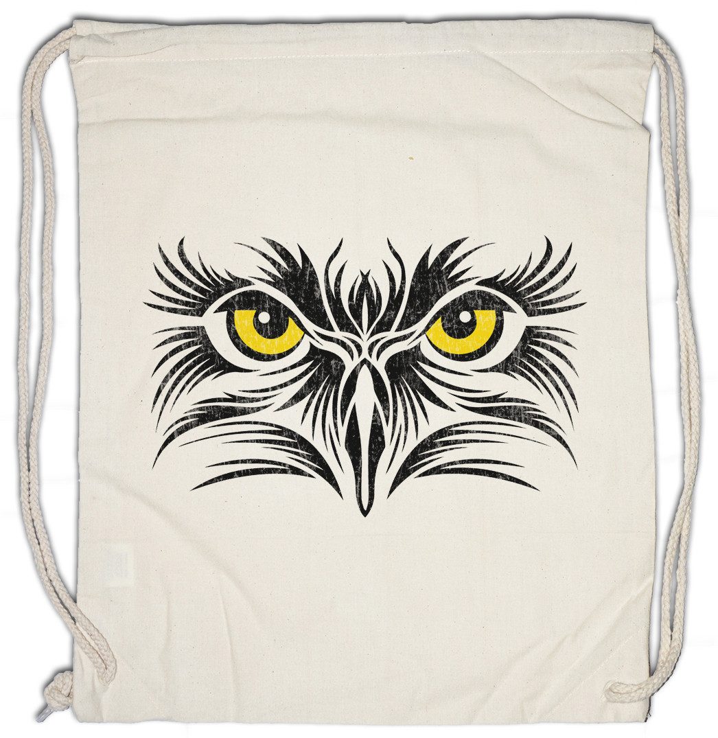 Urban Backwoods Turnbeutel Eagle Eyes Turnbeutel Adler Augen Eagles Eye Tattoo Vogel Vögel (1-tlg), Staring Bird Birds USA