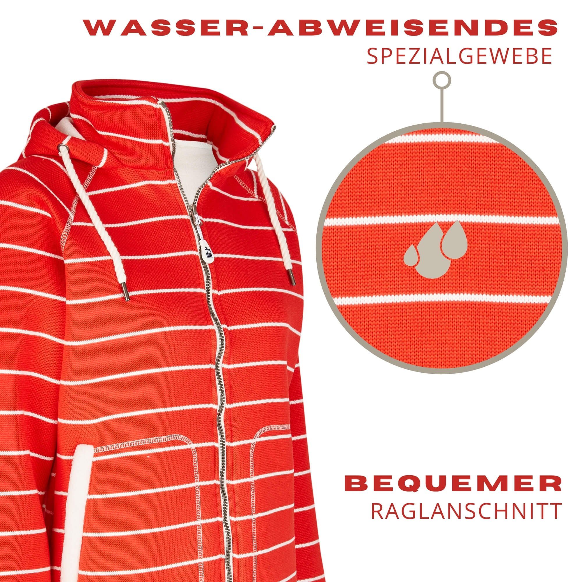 Strickfleecejacke Heinen gemütlich, Damen Michael wärmend, pflegeleicht rot