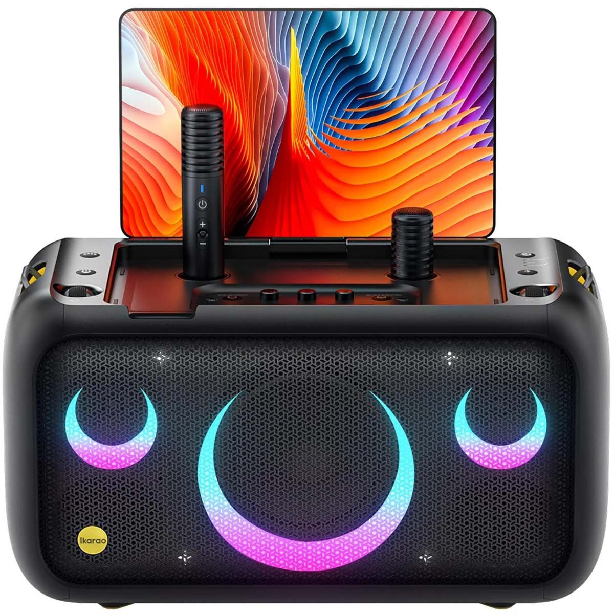 Ikarao Ikarao Break X1 Karaoke-Maschine (Bluetooth, 460 W, Touchscreen, Android Karaoke, WLAN, Bluetooth und kabellose Mikrofone)