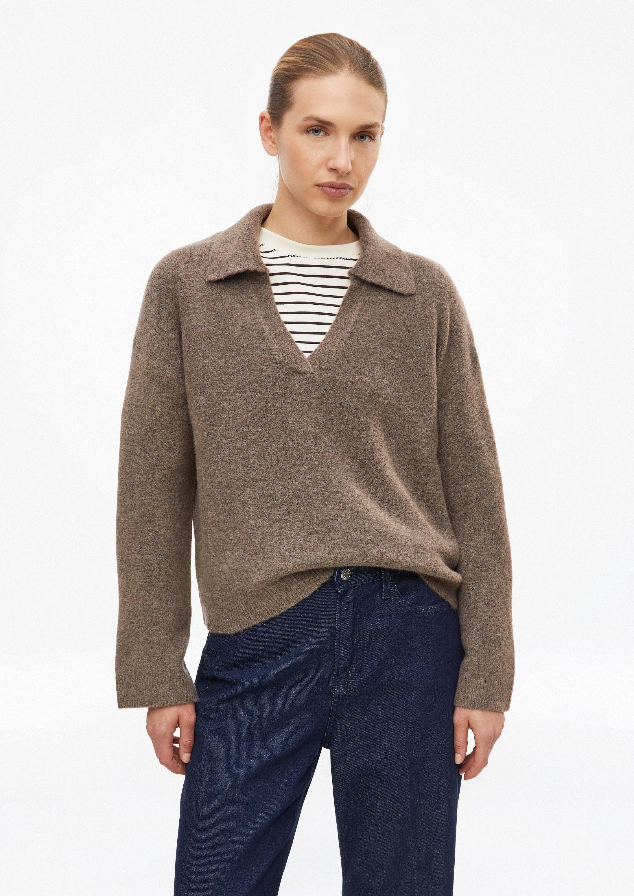 s.Oliver Longpullover Strickpullover Weicher Polo-Strickpullover im Relaxed Fit