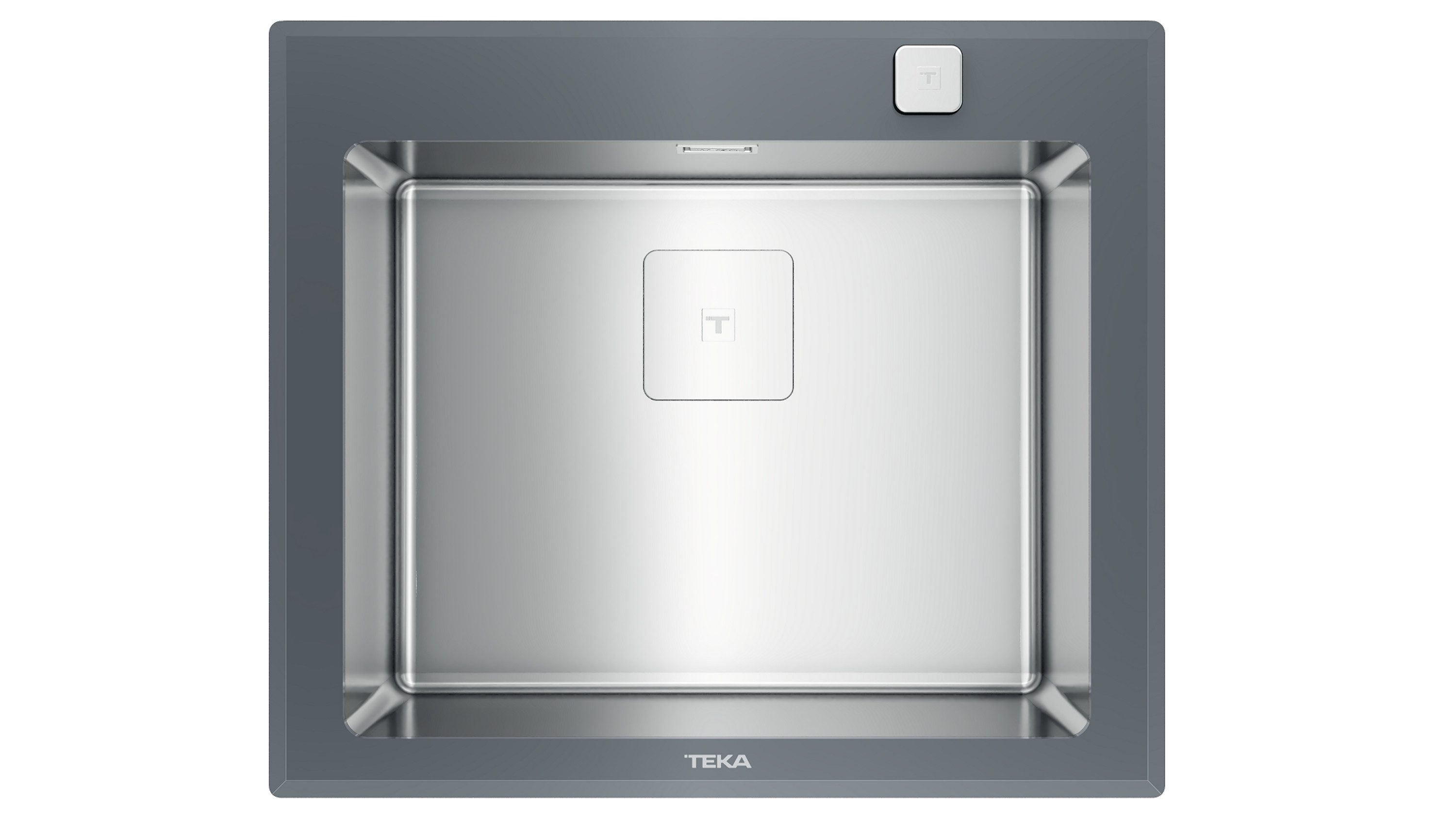 Teka Küchenspüle 115000076, 52/20 cm, Excenter-Ablaufgarnitur, Glas-Design