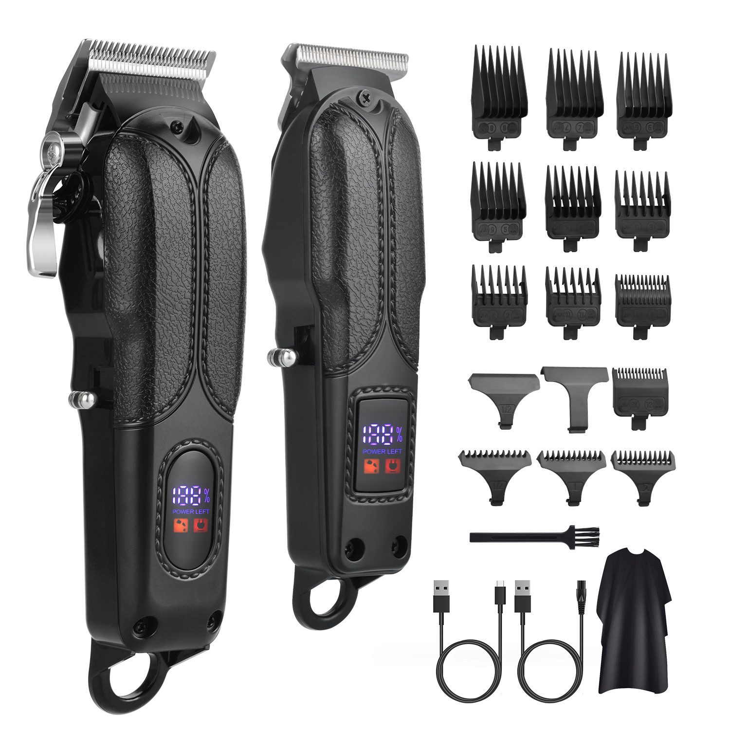CkeyiN Haarschneider Wiederaufladbare Haarschneidemaschine und Detailliertes Haartrimer Kit, geräuscharmer Haarschneider mit LED-Anzeige