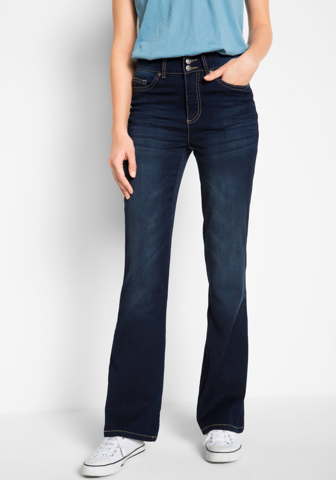 bonprix Push-up-Jeans Regular Fit, mit Bequembund, mit Eingrifftaschen