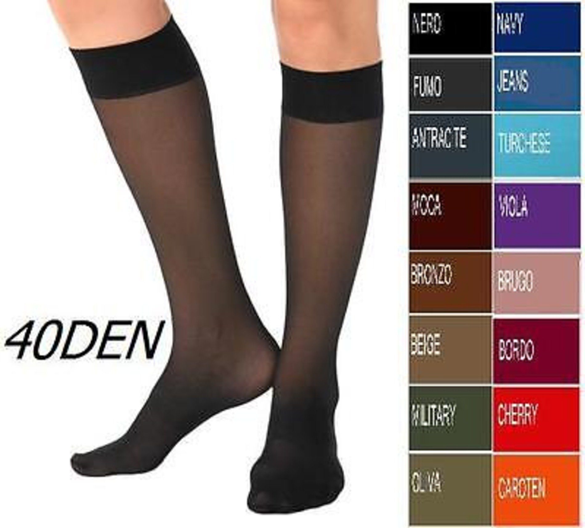 Kniestrümpfe Kniestrümpfe Strümpfe Knie Socken stütz 40 DEN