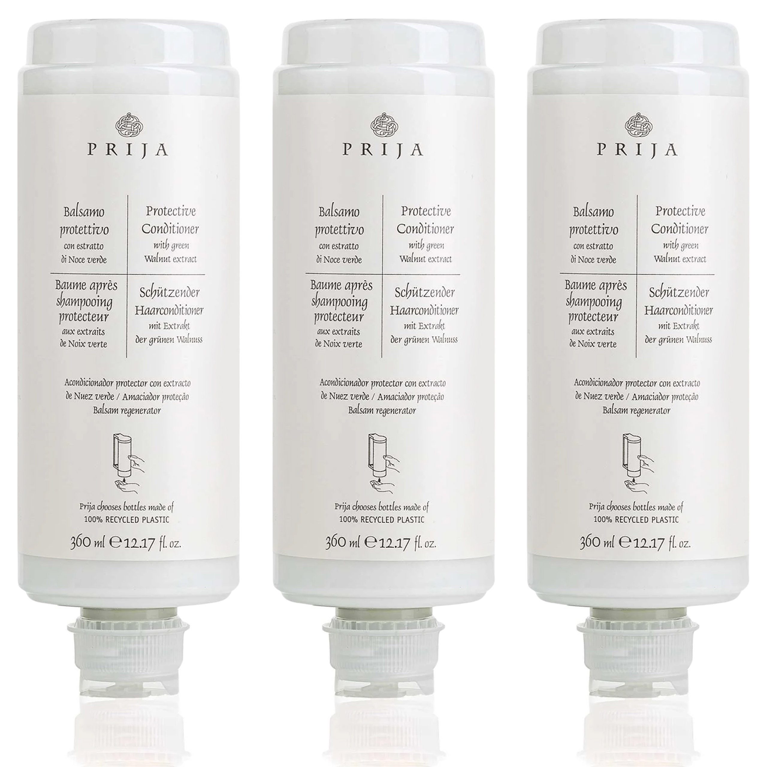 PRIJA Haarspülung PRIJA Haarspülung mit Walnussextrakt, vegan, Nachfüllpackung 360 ml, 3-tlg.