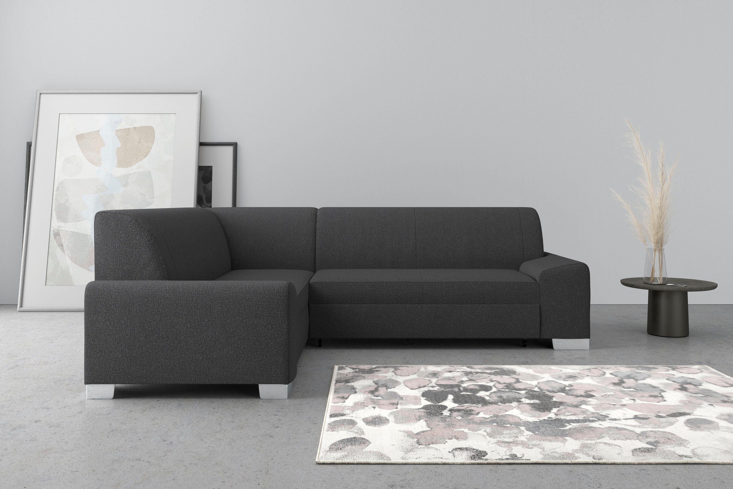 DOMO collection Ecksofa "Anzio in kubischer Formensprache, flache Armlehnen günstig online kaufen