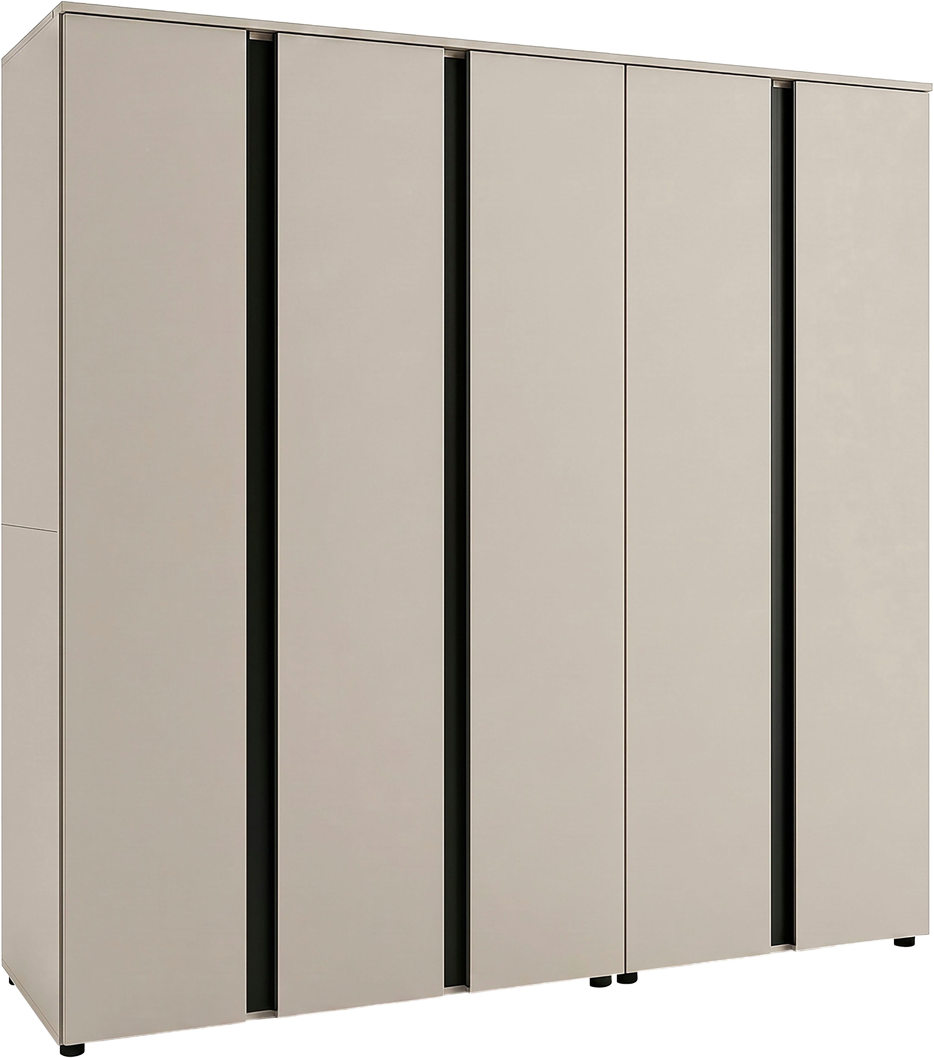 OTTO home Schrank-Set AXIS, bestehend aus 2 Schränken, in 3 Breiten, individuell stellbar, (Kleiderschrank, Schlafzimmerschrank, Universalschrank, Schrank), 2 Schränke, insgesamt 5 Türen, 2 Kleiderstangen, 10 Fächer
