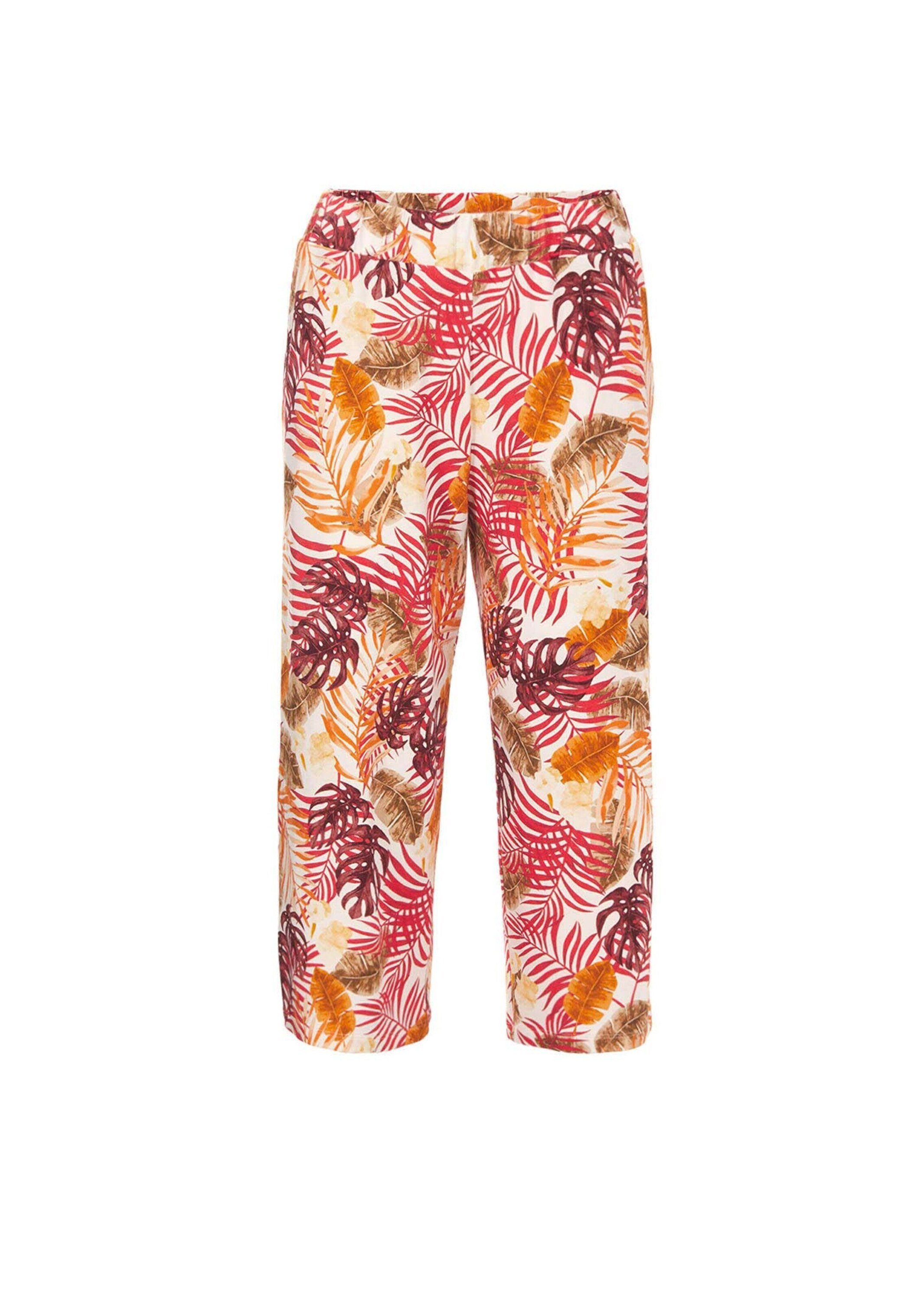 GOLDNER Stoffhose Caprihose Louisa mit Print, attraktiv Florales Design und komfortabler Schlupfbund