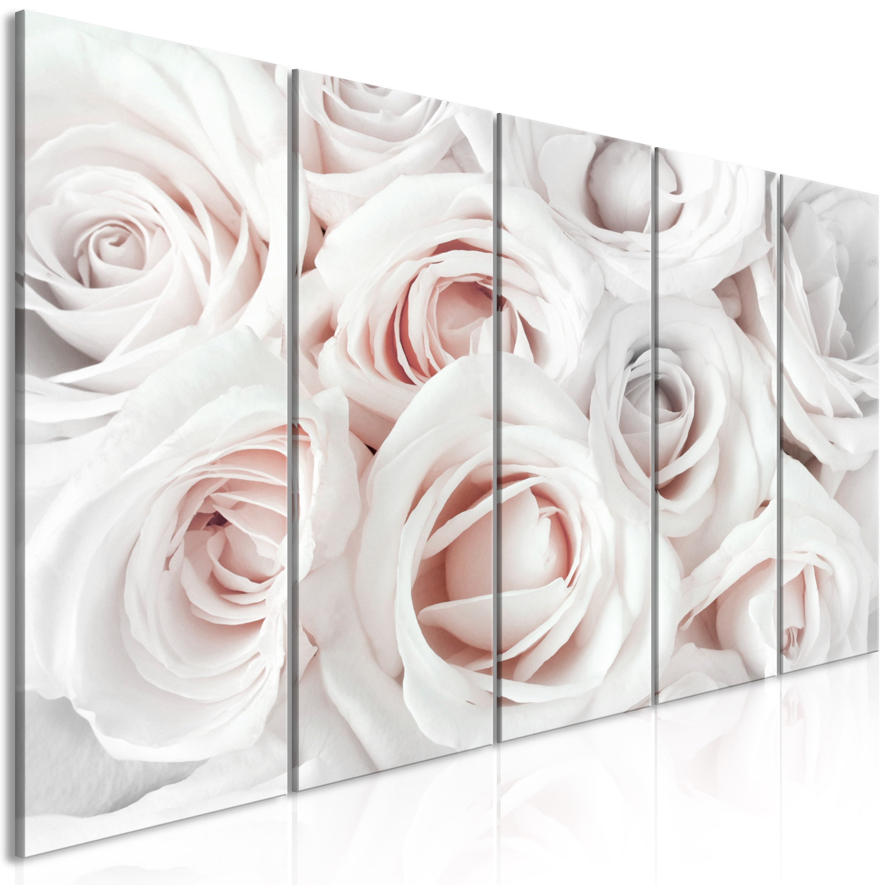 Artgeist Wandbild Satin Rose (5 Parts) Narrow Pink