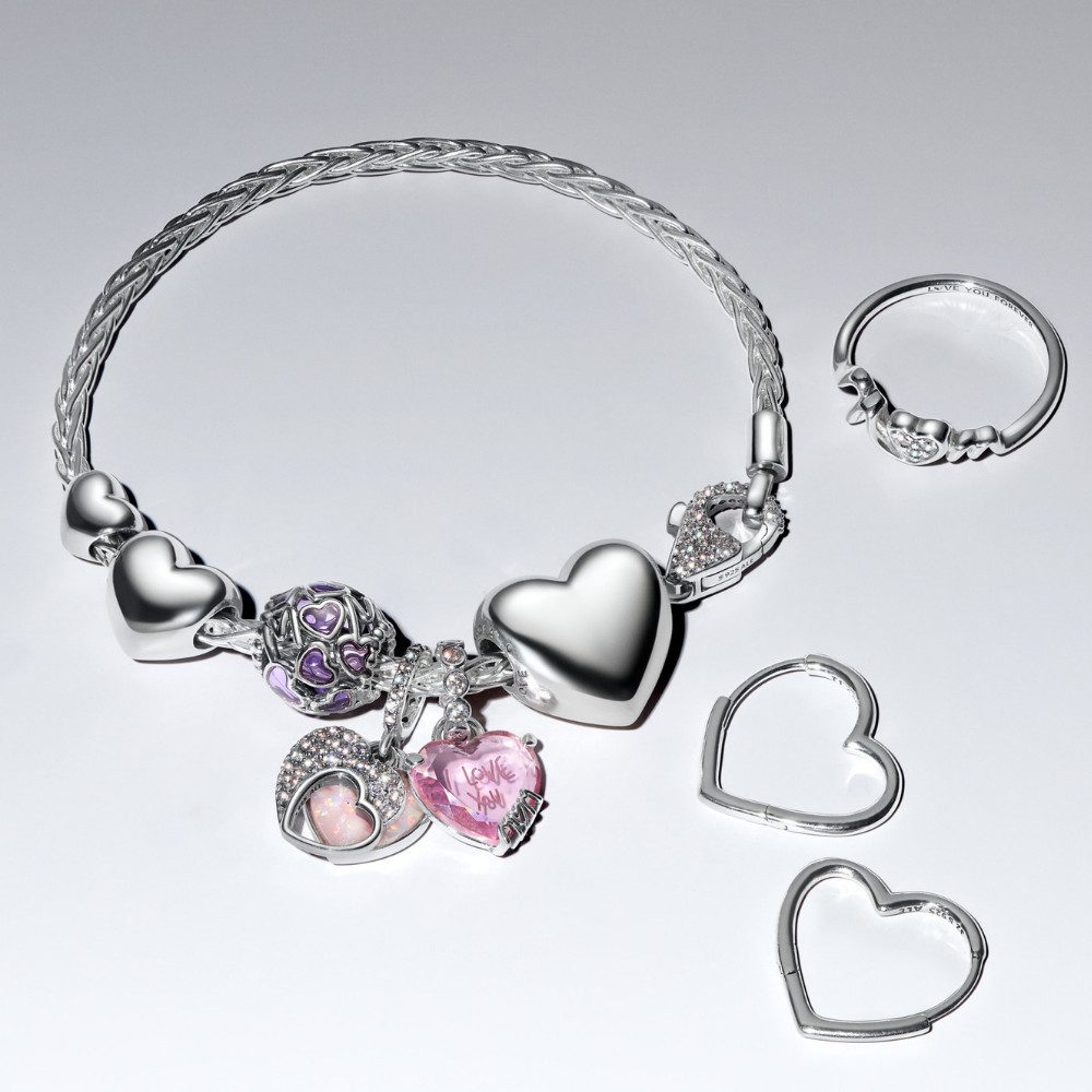 Pandora Charm Herz 794464C01, Rosa, Herz, Muttertag, Zirkonia