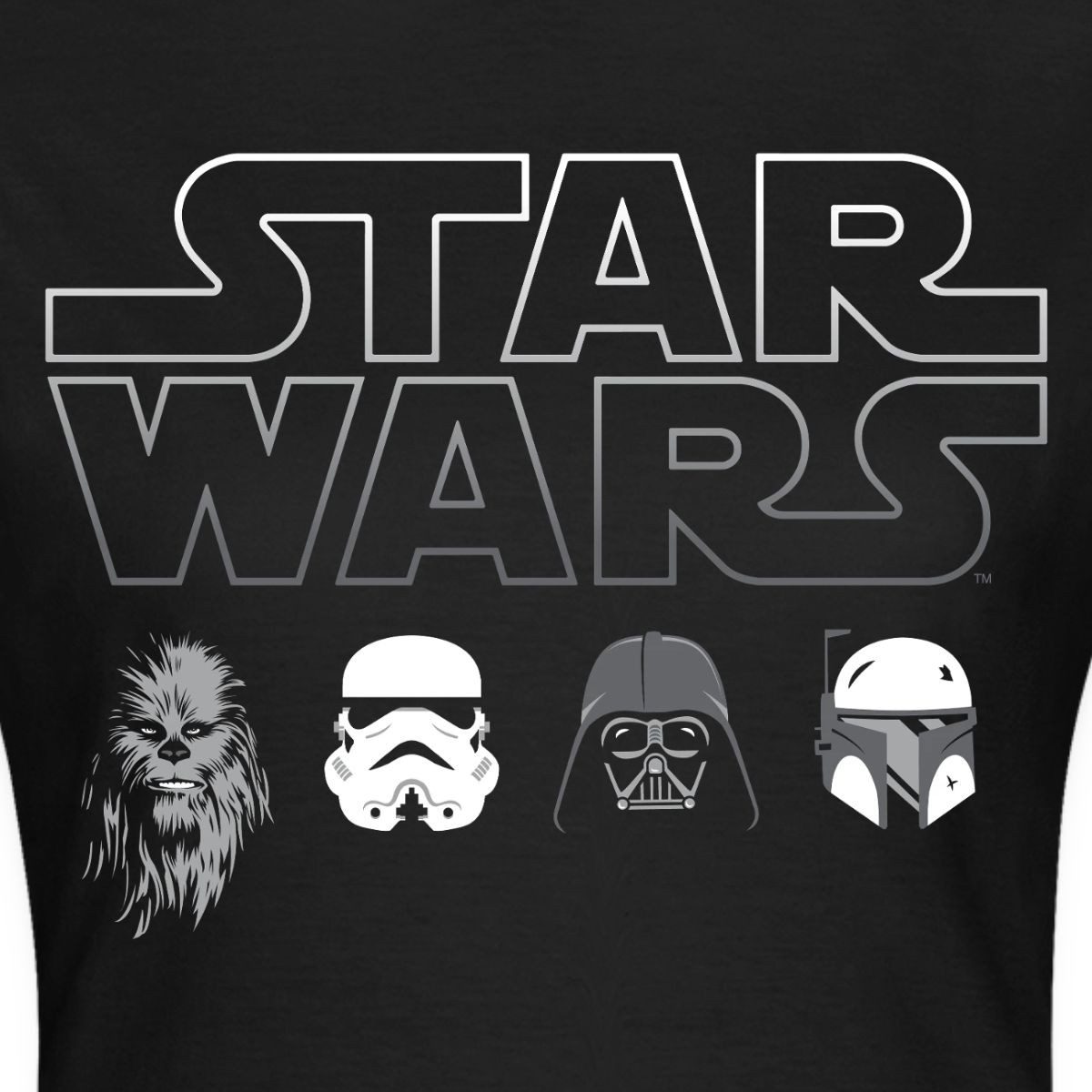 Spreadshirt T-Shirt Star Wars Chewbacca Stormtrooper Darth Vader Frauen T-Shirt (1-tlg) Slim Fit, fällt klein aus