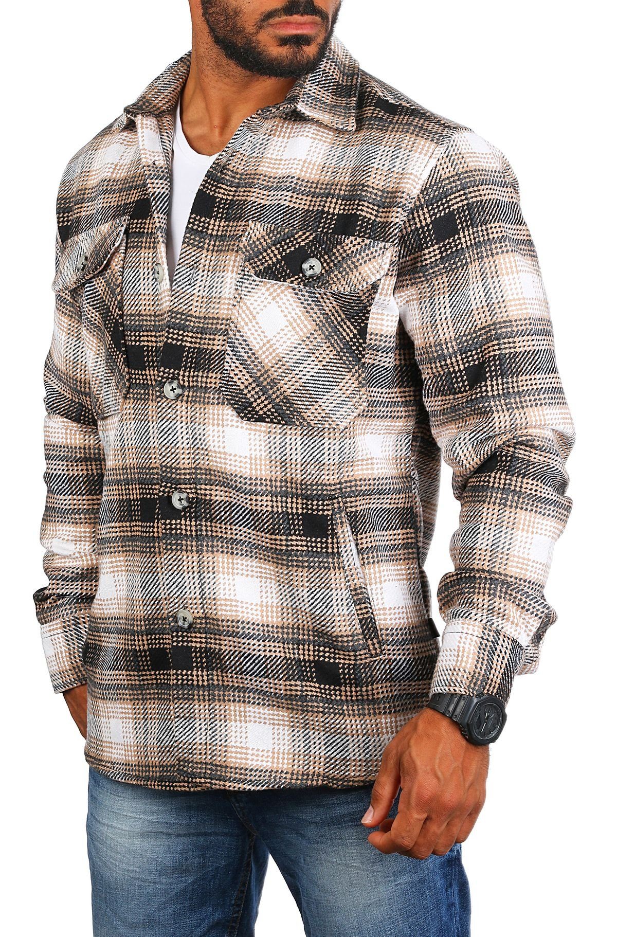 CARISMA Langarmhemd Herren Flanell Holzfäller Karo Hemd Jacke warmer Woll M günstig online kaufen