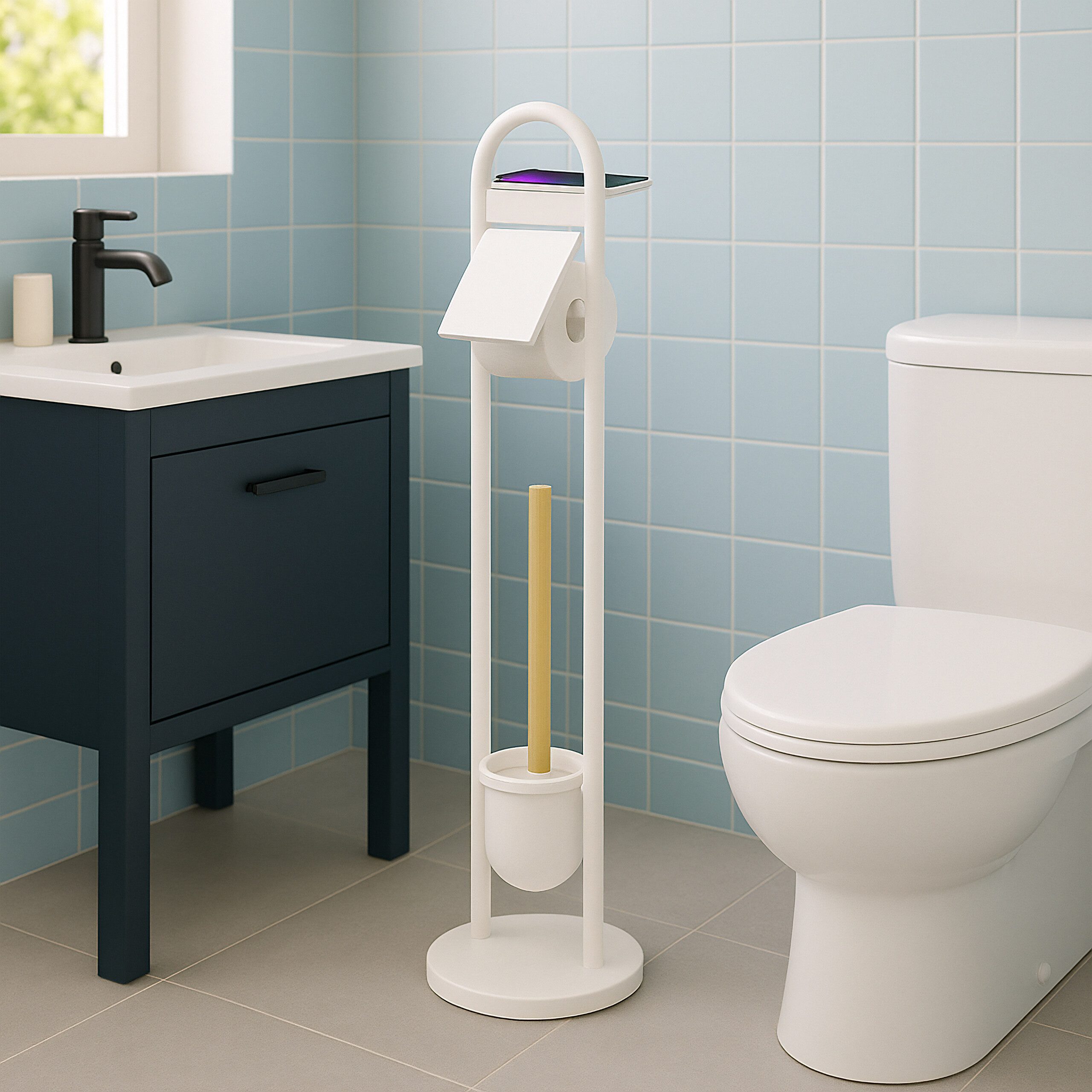 relaxdays WC-Garnitur mit Ablage, weiß günstig online kaufen