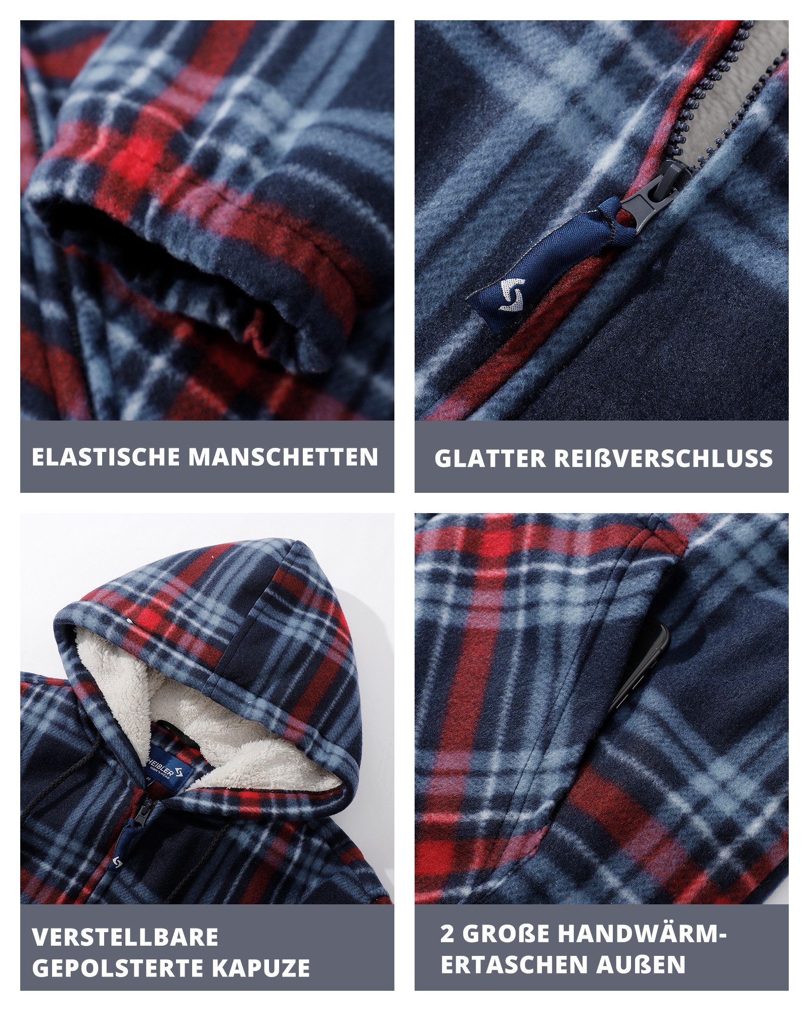 SCHEIBLER WORKWEAR Fleecejacke Calgary wärmend, weiches Flauschinnenfutter – Bild 3 von 5