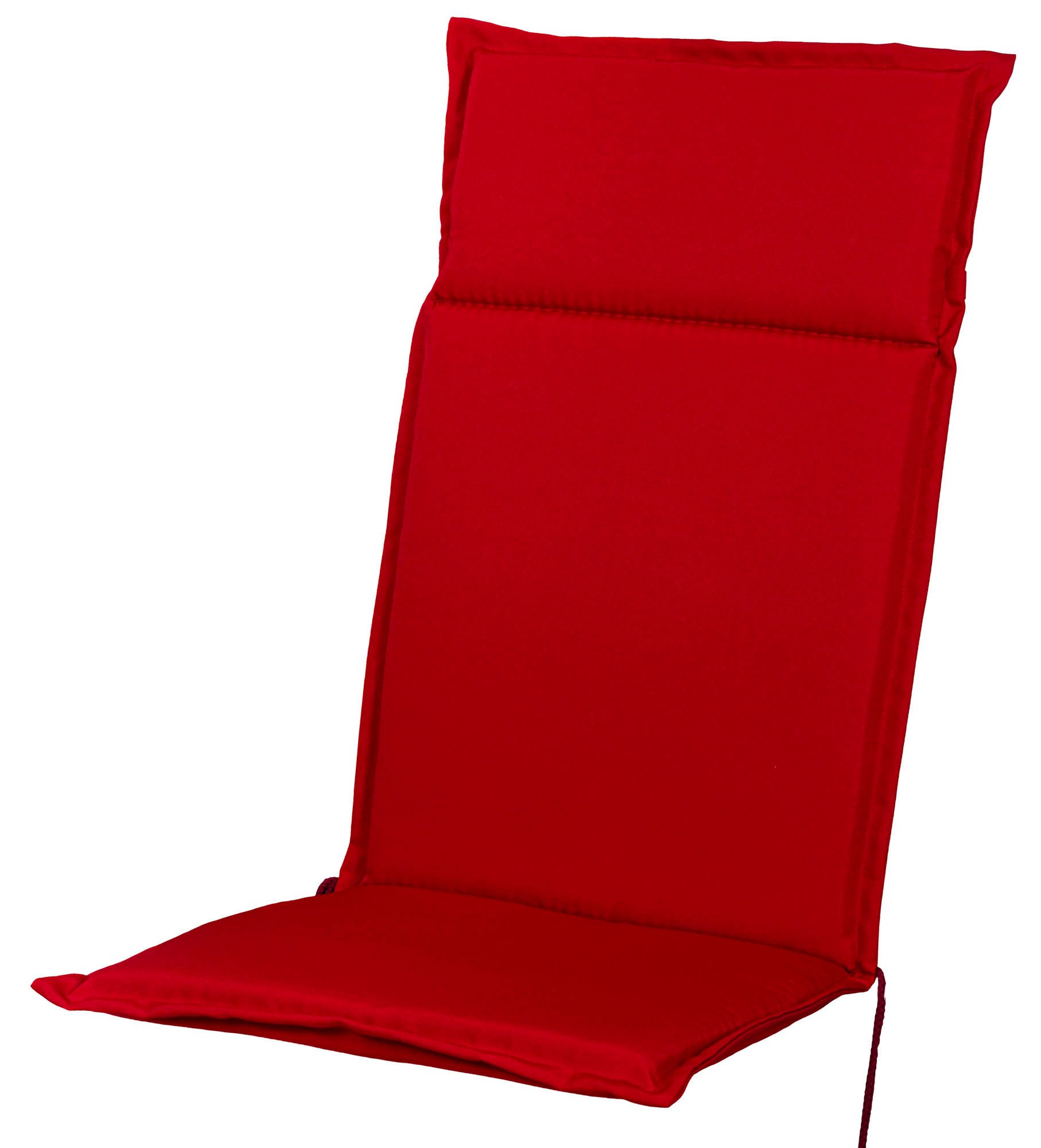 Sun Garden Polsterauflage Hochlehner Esdo 50234-311 rot 121x47x4 cm Sun Garden, (1 St), mit Bindebändern