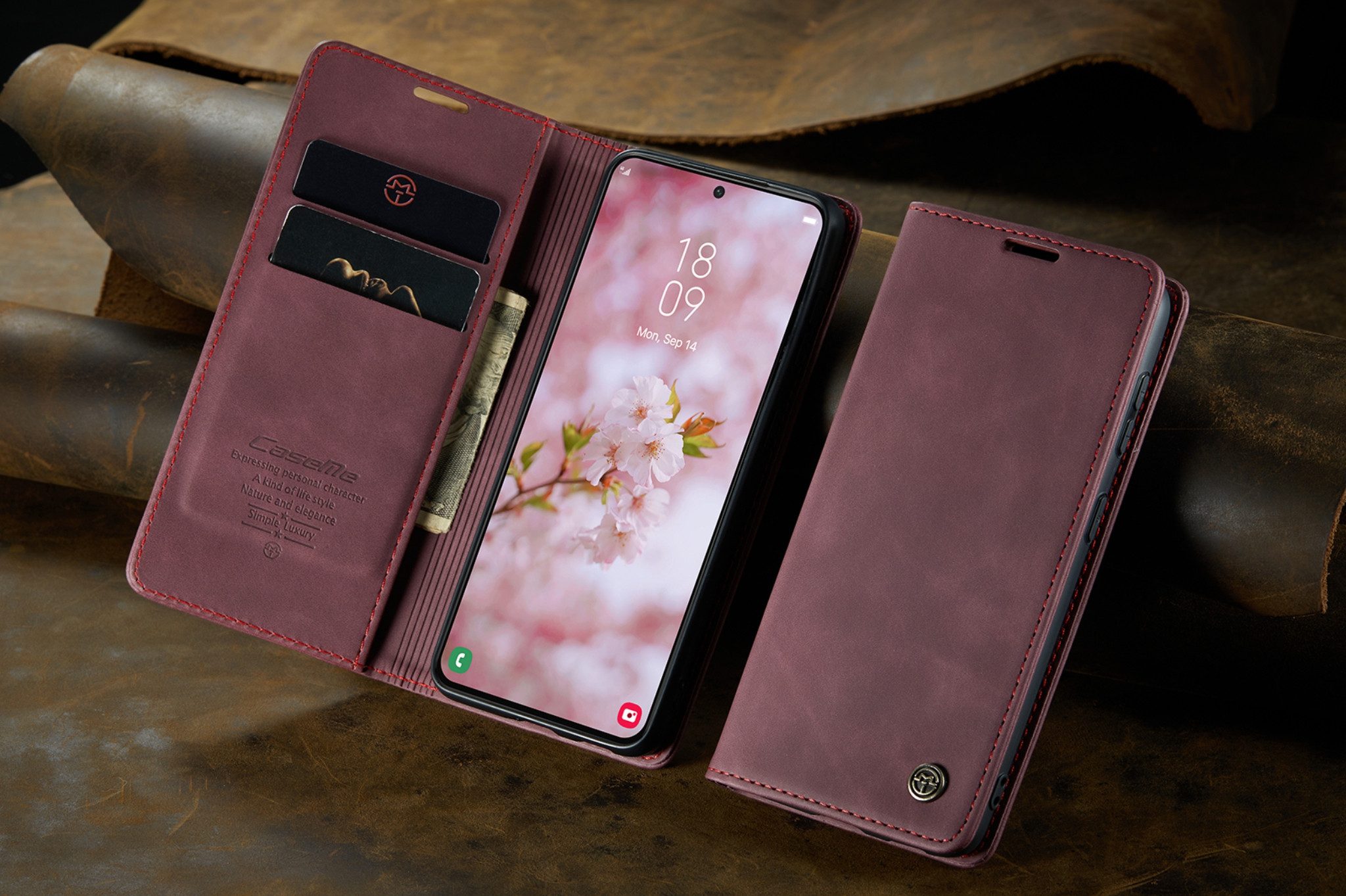 CaseMe Handyhülle Handyhülle für iphone Klapphülle Case Tasche mit Magnet Kartenfach – Bild 5 von 5