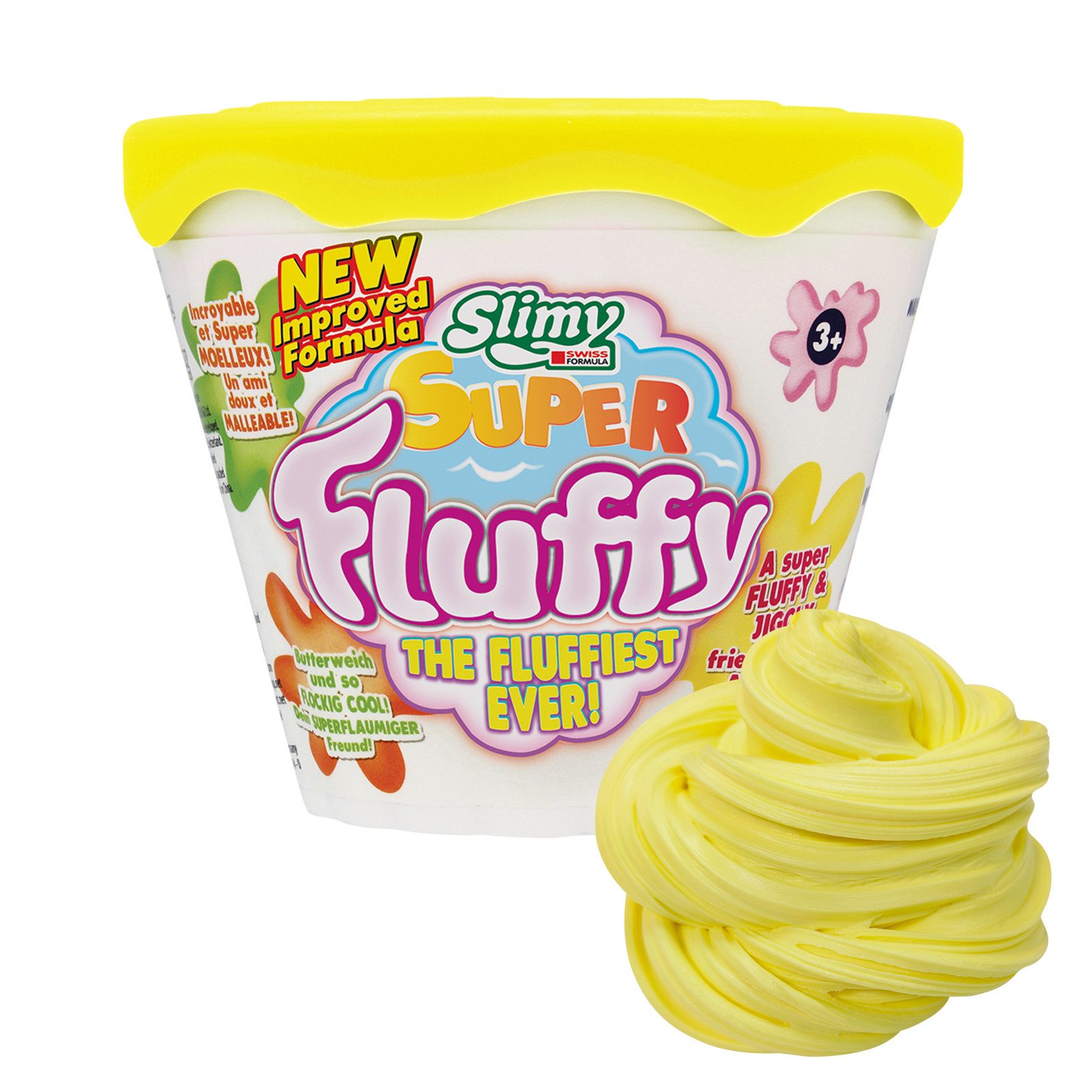 Slimy® Knete Super Fluffy (1-tlg), 100g Spielmasse im Spielbecher - der flaumigste Original Slimy Slime