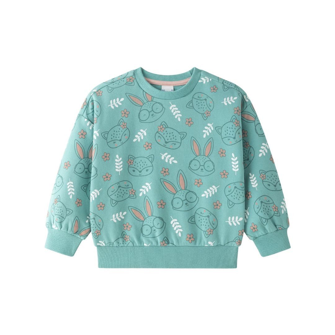 Sweatshirt Flauschiges Sweatshirt Allover Muster Tierfreunde für Kinder