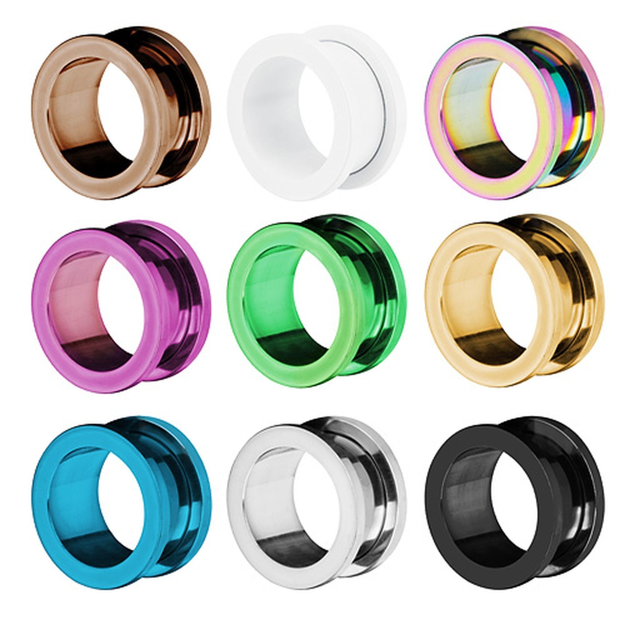Taffstyle Plug Ohr Tunnel Piercing Schraubverschluss 3mm bis 48mm viele Farben (Flesh Tunnel Ohr Plug Piercing aus 316L Chirurgenstahl in 9 Farben)