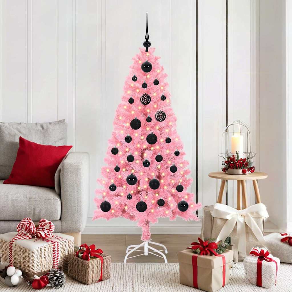 vidaXL Künstlicher Weihnachtsbaum Weihnachtsbaum Rosa 150 cm PVC