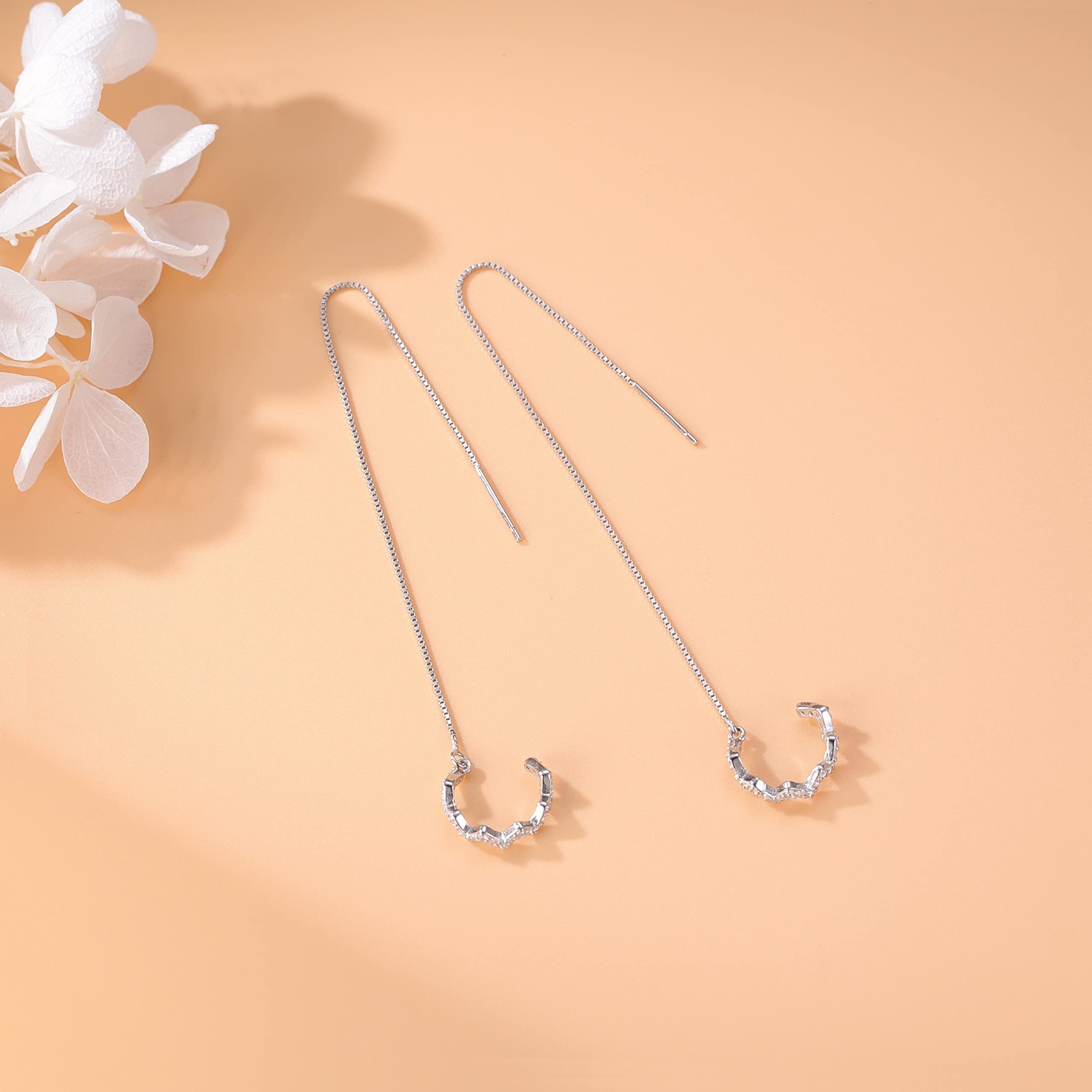 Möglichkeiten Haiaveng Silber von Sterling eine 925 Ohrringe, Kette Damen Ohrringe Paar zu Quaste tragen Vielzahl Ohrhänger