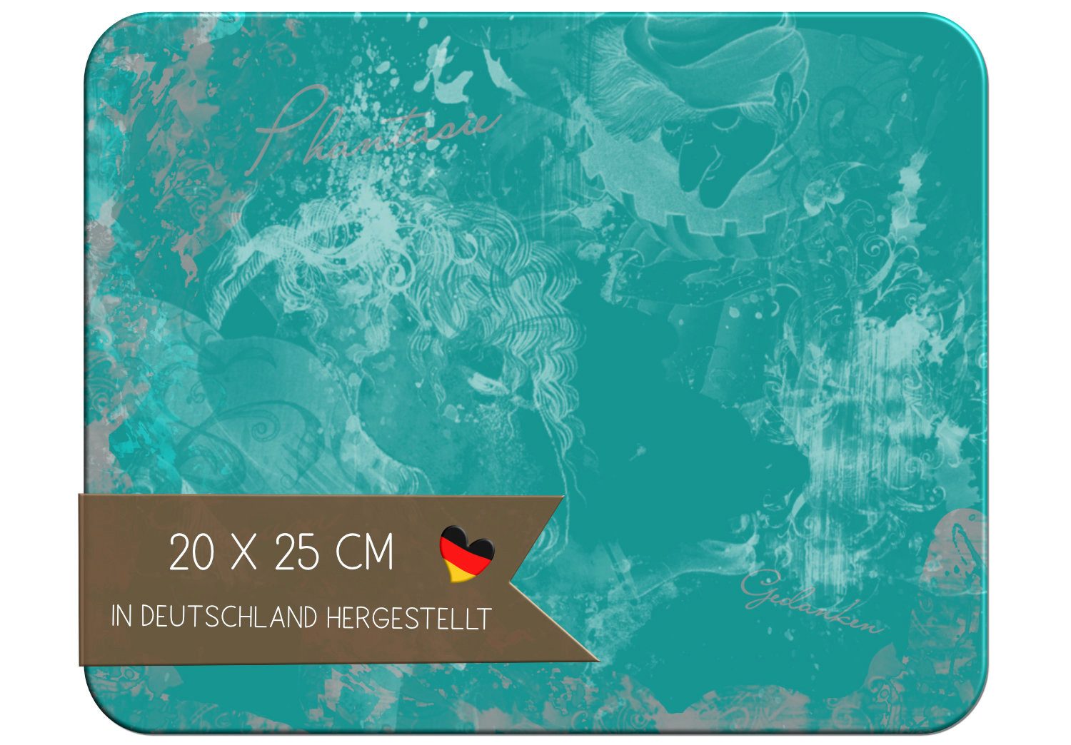 CreaDesign Frühstücksbrett Kinder Traum Petrol Brettchen, Kunststoff, 20x25 cm, Kunststoff, (1-St)
