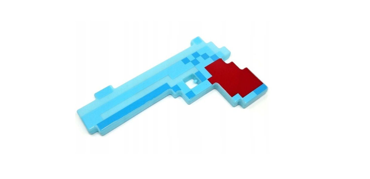 Lichtschwert LED-Pistole, blinkend, Diamant-Pixel Replik Minecraft