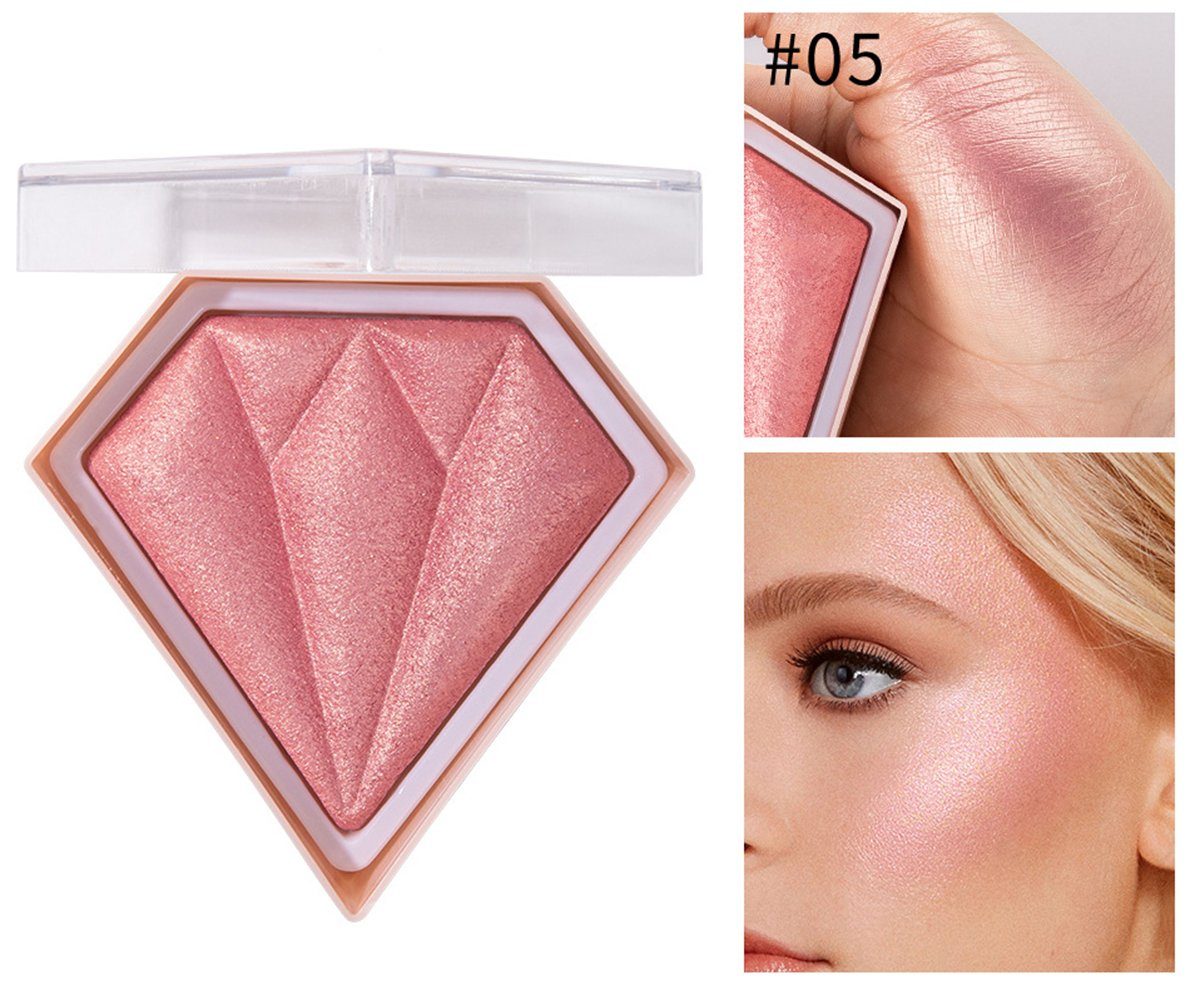 Haiaveng Highlighter pink Nude- für und glänzendes natürliches Konturen-Make-up Diamant-Leuchtpuder-Palette