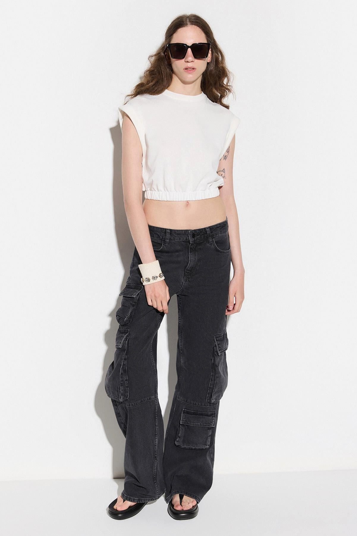 Blusentop Bluse mit elastischem Bund