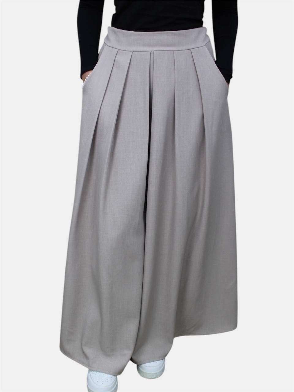 Aymasal Faltenrock Maxirock Rock Nadira mit Seitentaschen elastischer Bund günstig online kaufen