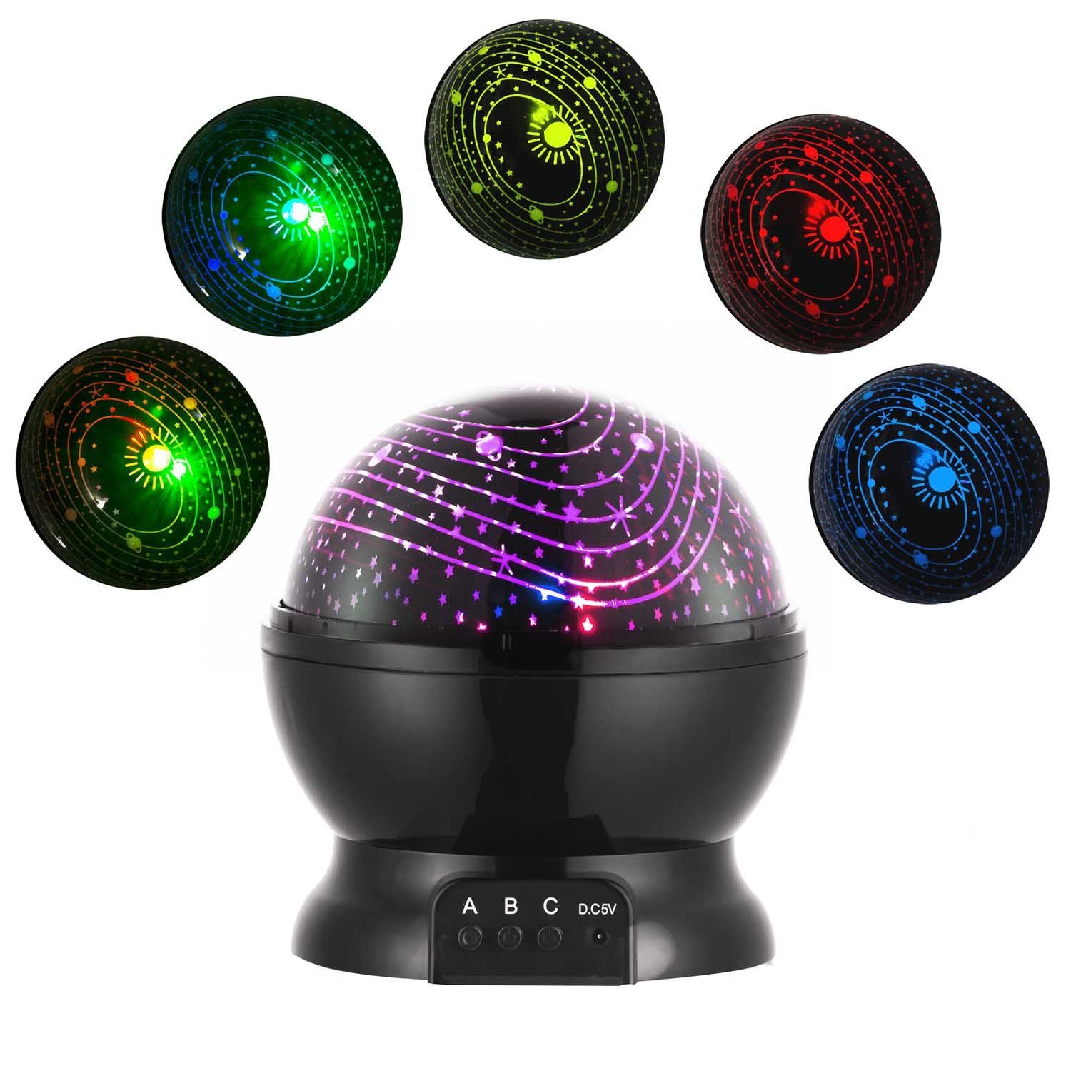 all Kids United LED Nachtlicht ALL KIDS UNITED LED Nachtlicht Sternenprojektor Baby mit 3 Aufsätzen, Baby Einschlafhilfe & Orientierungslicht