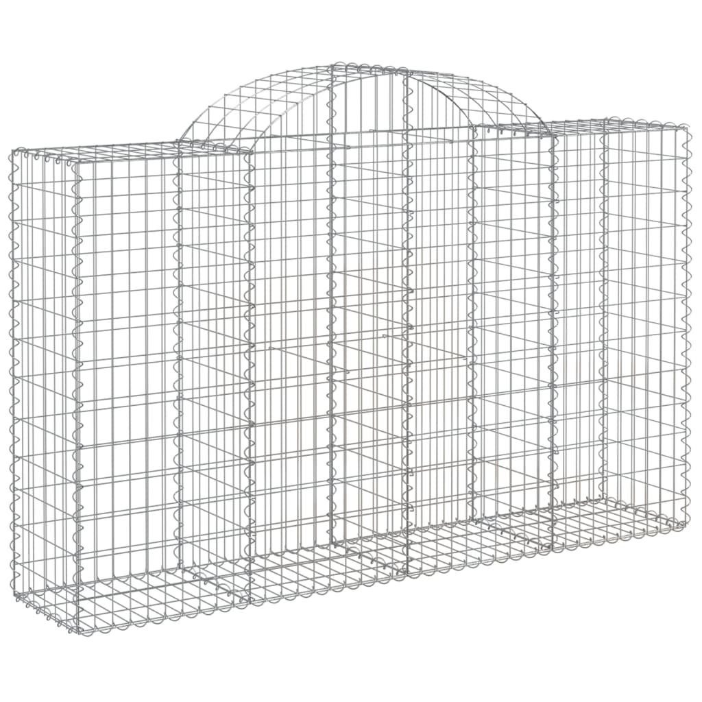 vidaXL Blumentopf Gabionen mit Hochbogen 13Stk. 200x50x120/140cm Verzinktes Eisen (13 St)