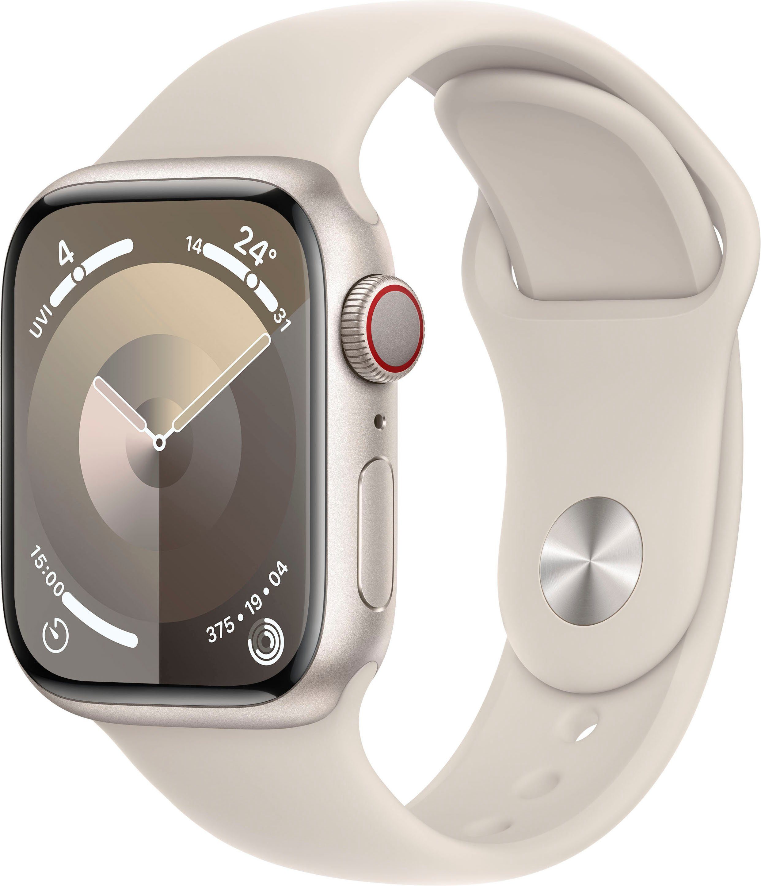 Apple Watch Series 9 GPS + Aluminium 10), | (4,1 Polarstern cm/1,61 Cellular Sport Watch Zoll, OS Band 41mm Polarstern Smartwatch